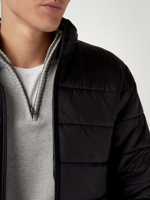 Cutler Puffer Jacket, Black, hi-res