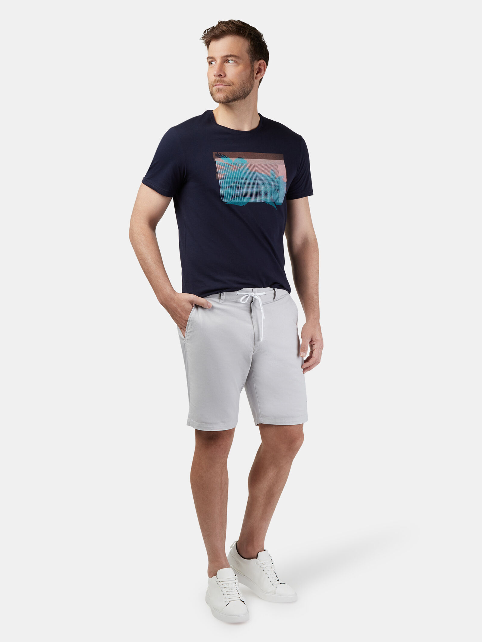 White tie front shorts online