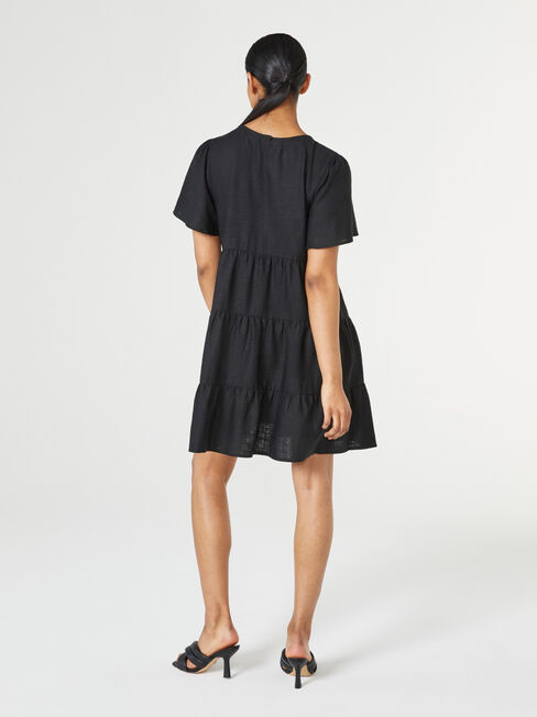 Bobby Tiered Dress, Black, hi-res