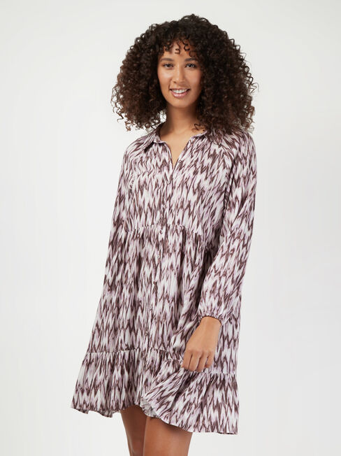 Ophelia Shirt Dress, Purple, hi-res