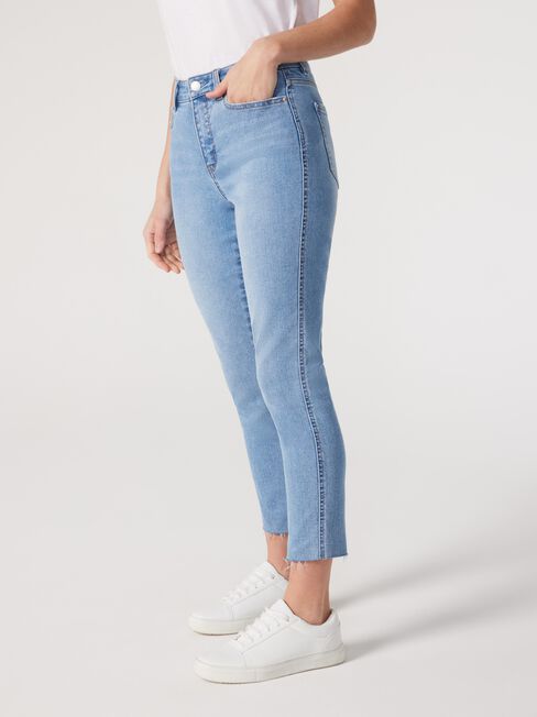 Izzy Mid Waisted Slim Crop Jeans, DeepWash, hi-res