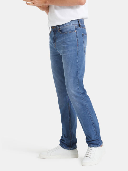 Slim Straight Jeans Mineral Blue, Mid Indigo, hi-res