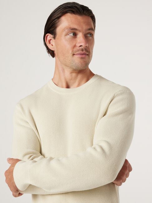 Manchester Rib Knit, Off White, hi-res