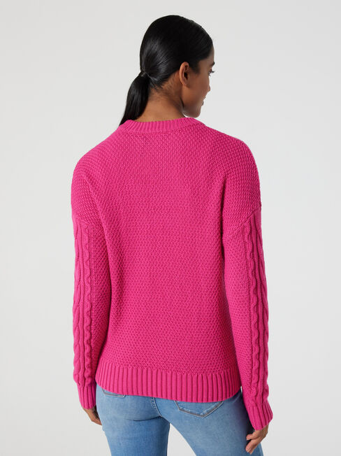 Fifi Bobble Cotton Knit, Hot Pink, hi-res