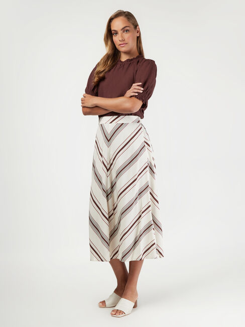 Effie Midi Skirt, Stripe, hi-res