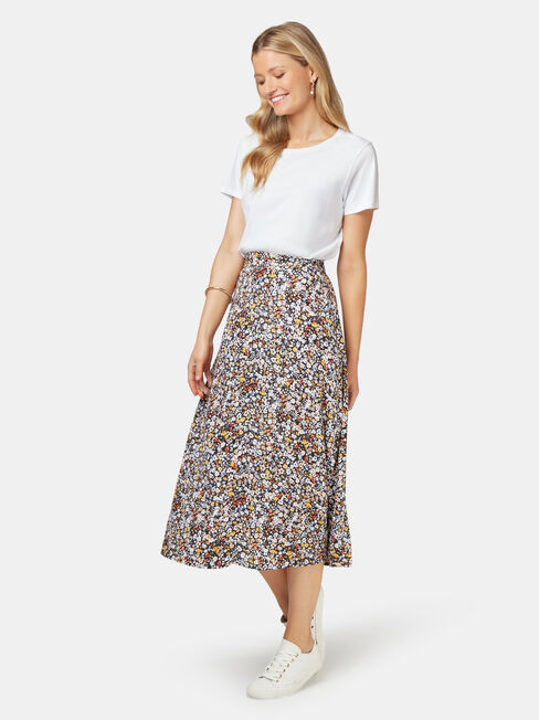Imogen Split Midi Skirt, Multi, hi-res