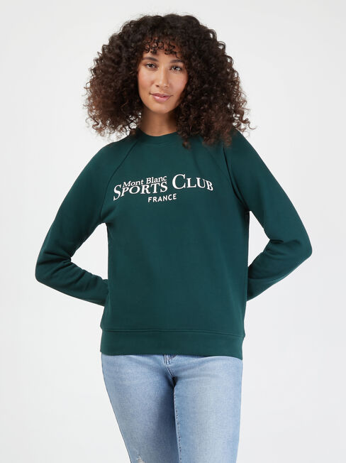 Viola Sweatshirt, Green & White, hi-res