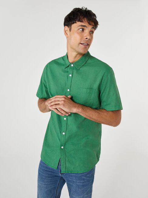 SS Eli Textured Shirt, Green, hi-res