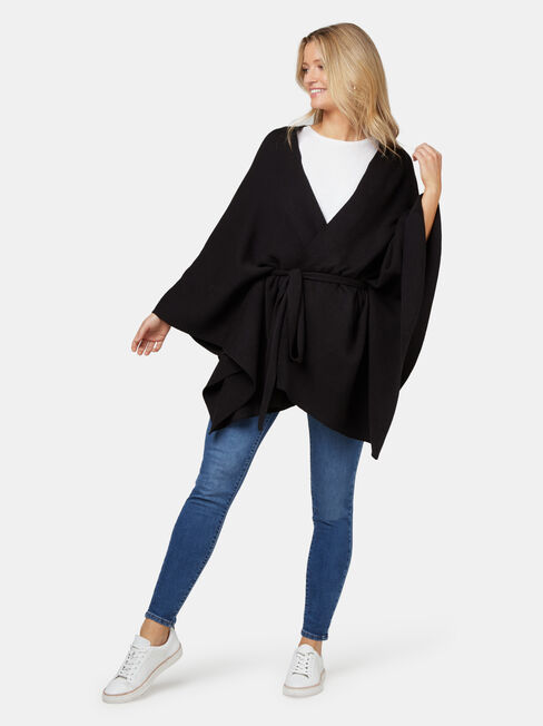 Charlie Winter Poncho, Black, hi-res