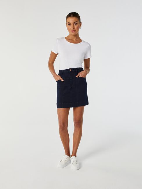 Nadia Denim Skirt, Dark Indigo, hi-res