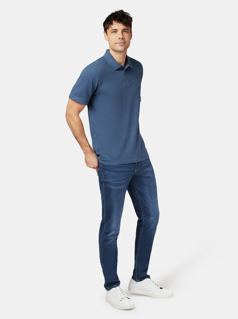 Jacob Short Sleeve Polo, Blue, hi-res