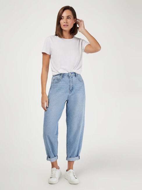 Penny Relaxed Straight Jeans, Light Indigo, hi-res