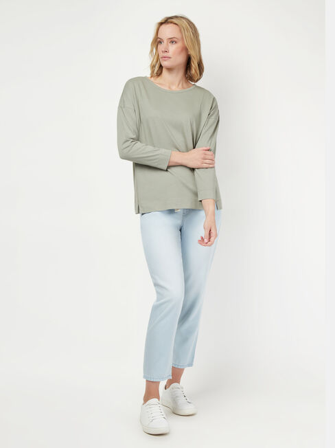 3/4 Sleeve Drop Shoulder Tee, Coloured, hi-res