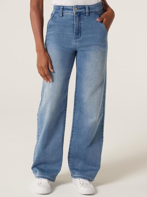 Lisa Luxe HW Wide Leg Jeans, Mid Vintage, hi-res