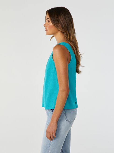 Belle Button Back Cami, Green, hi-res