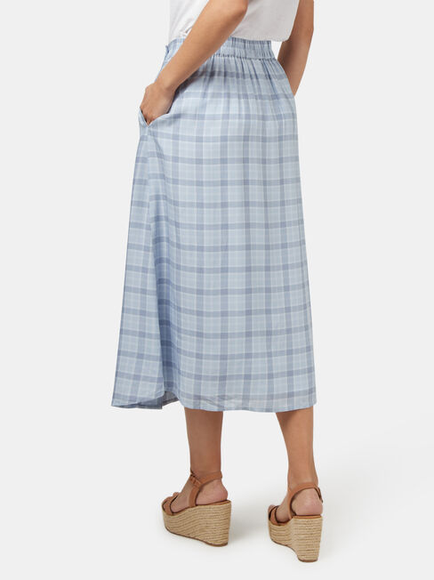 Daisy Side Button Skirt, Blue, hi-res