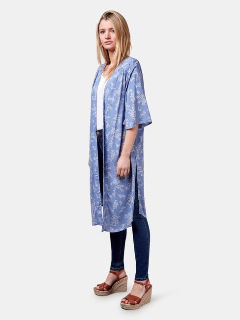 Monica Longline Kimono, Blue, hi-res