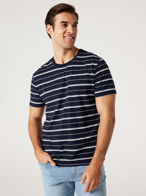 SS Jai Stripe Crew Tee | Jeanswest