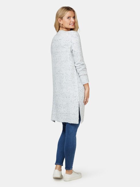 Cora Longline Cardigan, Grey, hi-res