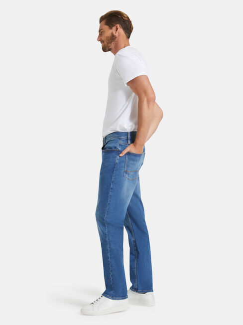 Slim straight Knit Jeans, Light Indigo, hi-res