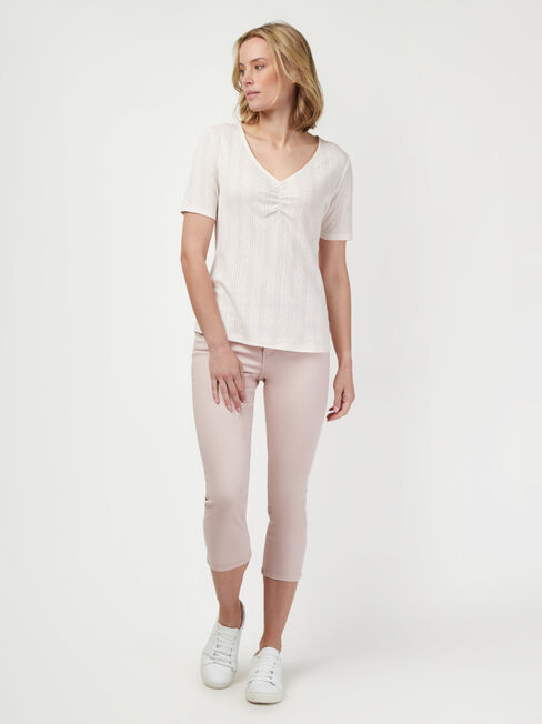 Siena Textured Tee, White, hi-res