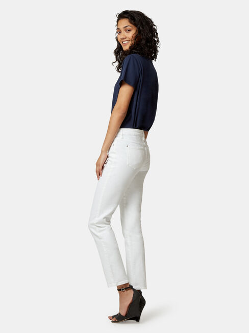 Slim Straight Jeans White, White, hi-res