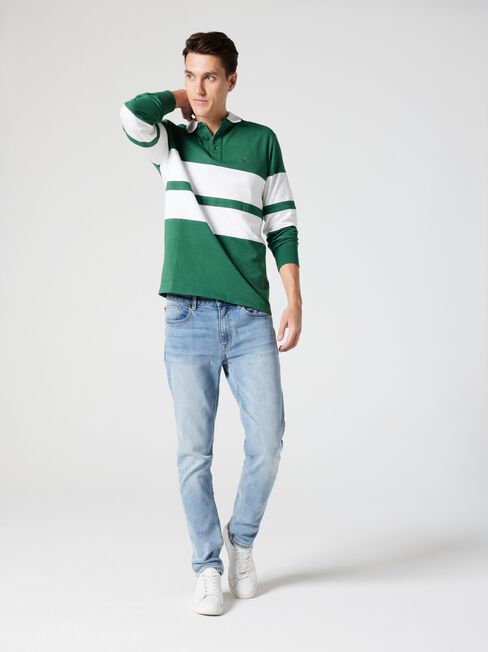 LS Greyson Stripe Rugby Polo | Jeanswest