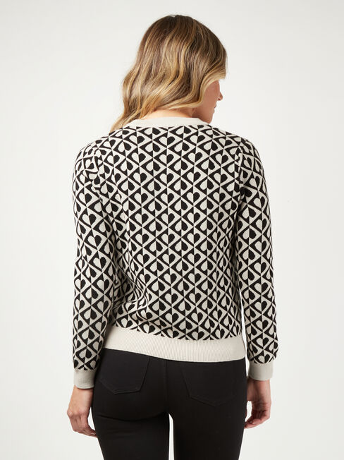 Geometric Intarsia Pullover, Print, hi-res