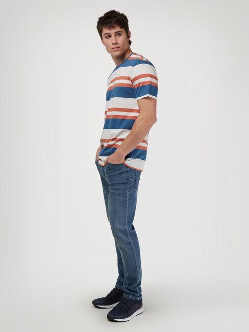 SS Paxton Stripe Crew Tee, Blue, hi-res