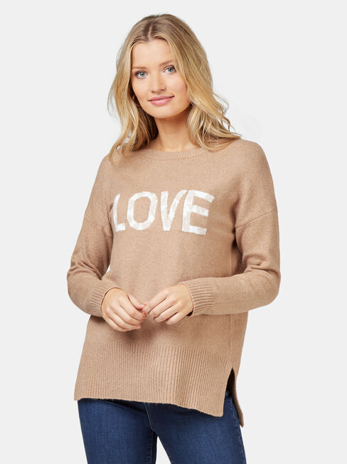 Imogen Love Leopard Pullover, Brown, hi-res