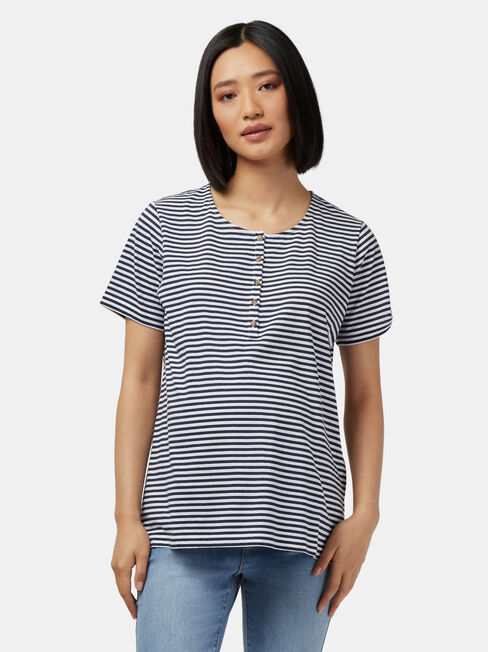 Hannah Henley Tee, Stripe, hi-res