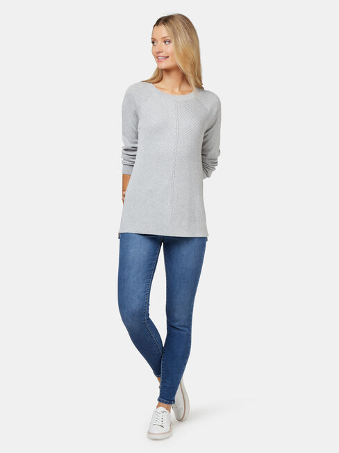 Catalina Chevron Pullover, Grey, hi-res