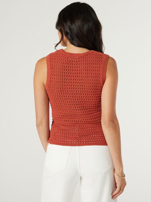 Lydia Knit Top, Papaya, hi-res