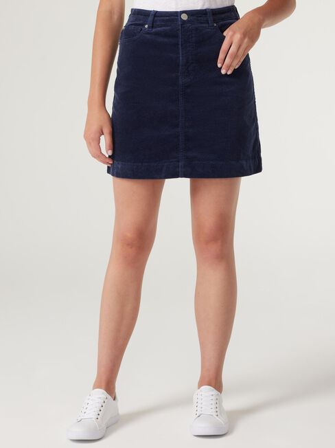 Isabel Cord Skirt, Royal Blue, hi-res