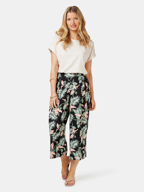 Naomi Wide Leg Crop Pant, Floral, hi-res