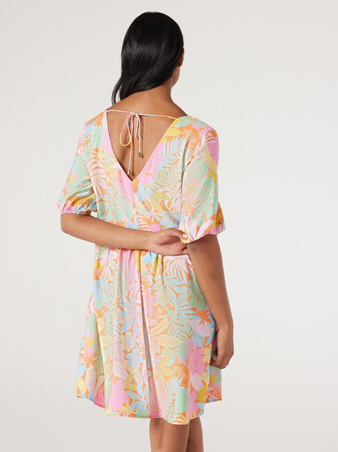 Luna V Neck Dress, Rainbow Gelati, hi-res