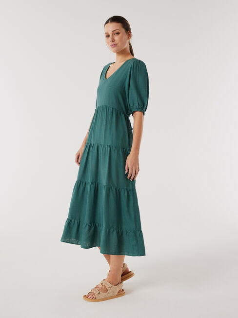 Sonny V-Neck Dress, Green, hi-res