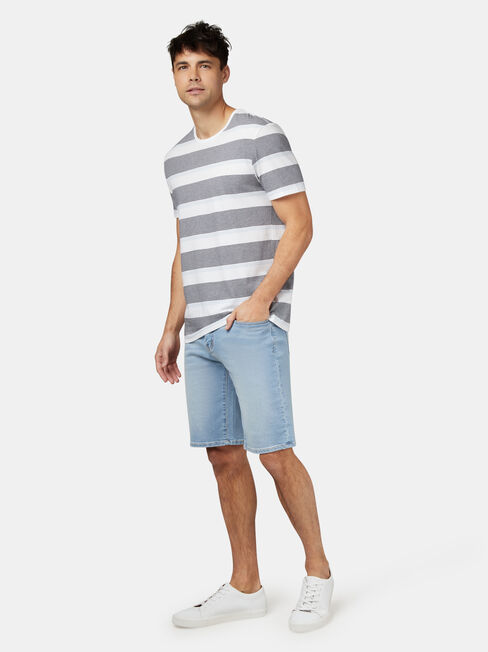 Patrick Short Sleeve Stripe Crew Tee, Blue, hi-res
