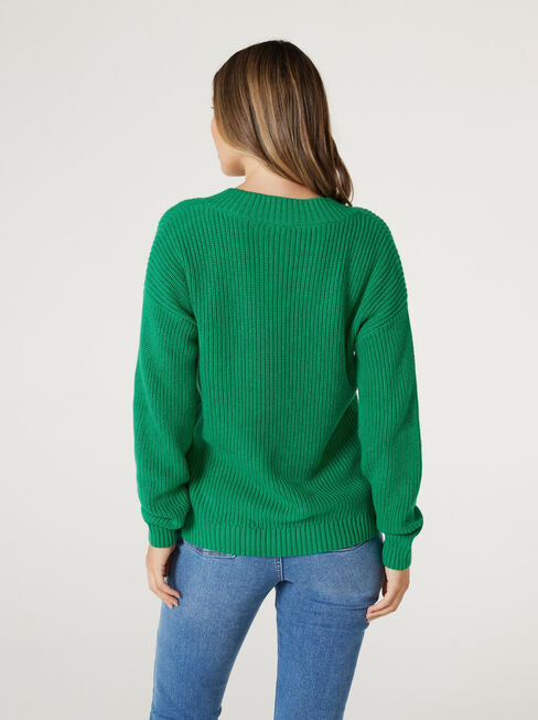 Logan VNk Chunky Knit, Green, hi-res