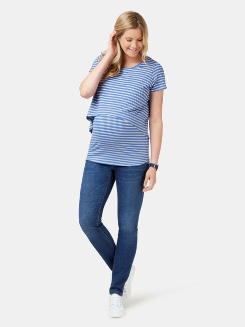 Cerese Layered Maternity Top, Stripe, hi-res