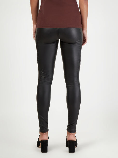 Tessa Coated Skinny Biker Jeans, Black, hi-res