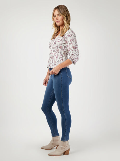 Terryn Twist Front Blouse, Purple, hi-res