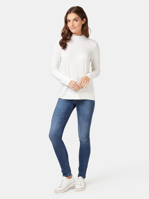 Layla Soft Touch Top, White, hi-res