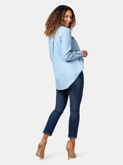 Kea Tencel Shirt, Blue, hi-res