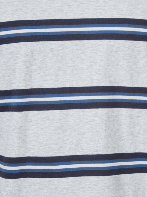 Porter Short Sleeve Stripe Crew Tee, Grey, hi-res