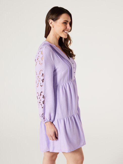 Anya Broderie Dress, lavender, hi-res