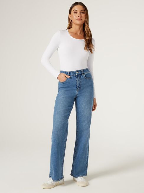 Charlotte Long Sleeve Tee, White, hi-res