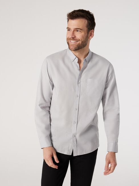 LS Brody Textured Shirt, Grey, hi-res