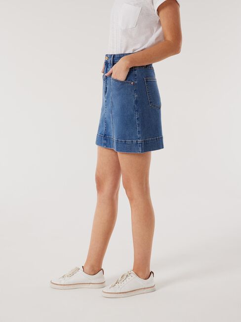 Nadia Denim Skirt, Blue, hi-res