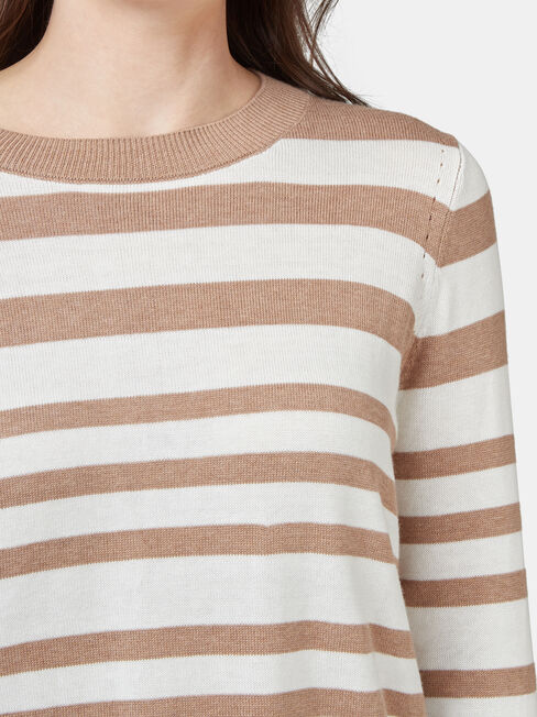 Aspen Curve Hem Essential Knit, Stripe, hi-res